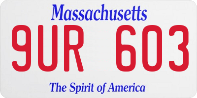 MA license plate 9UR603