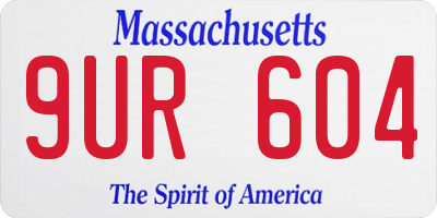 MA license plate 9UR604