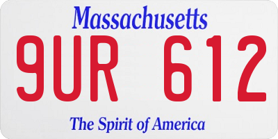 MA license plate 9UR612