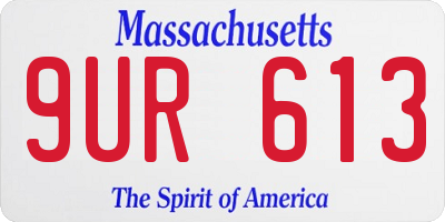 MA license plate 9UR613
