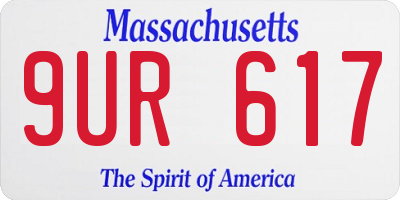 MA license plate 9UR617