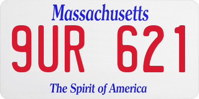 MA license plate 9UR621