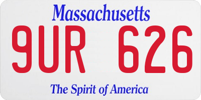 MA license plate 9UR626