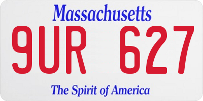 MA license plate 9UR627