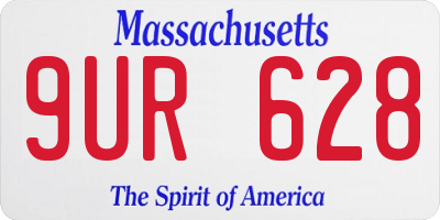 MA license plate 9UR628