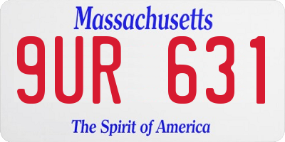 MA license plate 9UR631