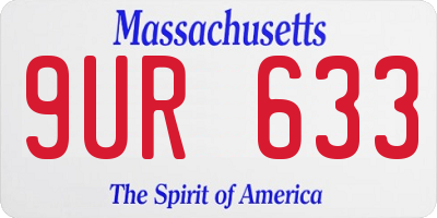 MA license plate 9UR633