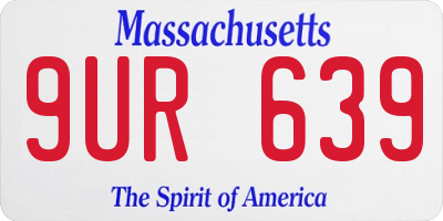 MA license plate 9UR639