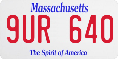 MA license plate 9UR640
