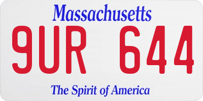 MA license plate 9UR644