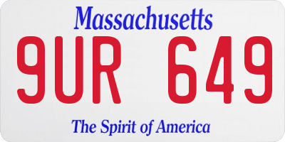 MA license plate 9UR649