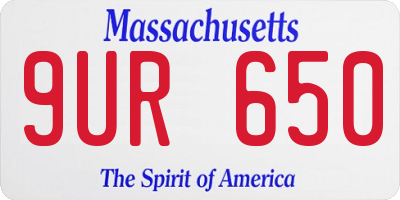 MA license plate 9UR650