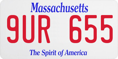 MA license plate 9UR655