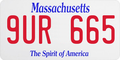 MA license plate 9UR665