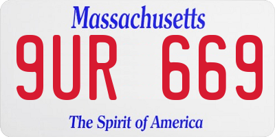 MA license plate 9UR669