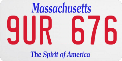 MA license plate 9UR676
