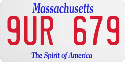 MA license plate 9UR679