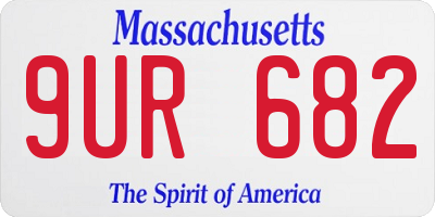 MA license plate 9UR682