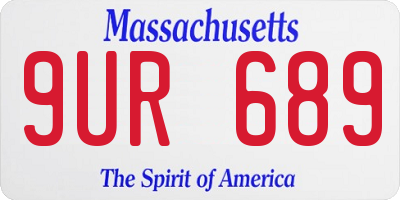 MA license plate 9UR689