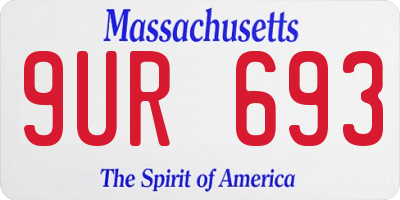 MA license plate 9UR693