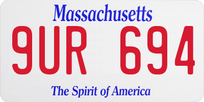 MA license plate 9UR694