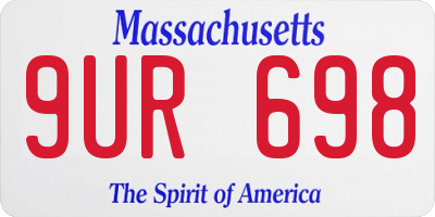 MA license plate 9UR698