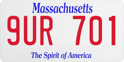 MA license plate 9UR701