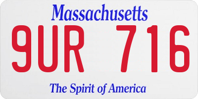 MA license plate 9UR716