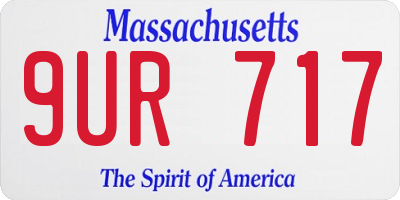 MA license plate 9UR717
