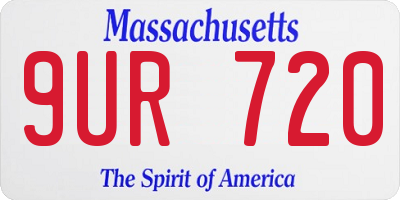 MA license plate 9UR720