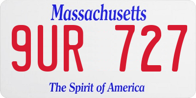 MA license plate 9UR727