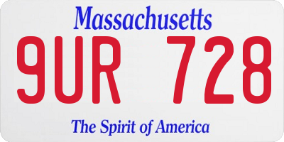 MA license plate 9UR728