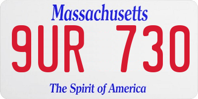 MA license plate 9UR730