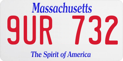 MA license plate 9UR732