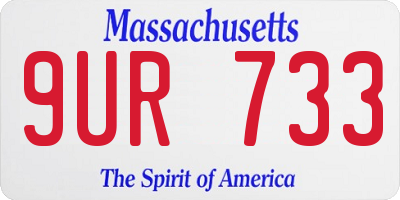 MA license plate 9UR733