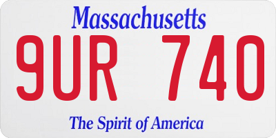 MA license plate 9UR740