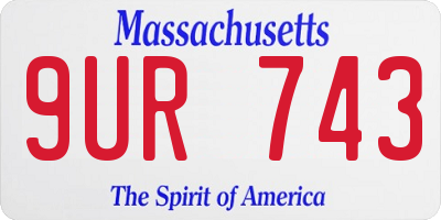 MA license plate 9UR743