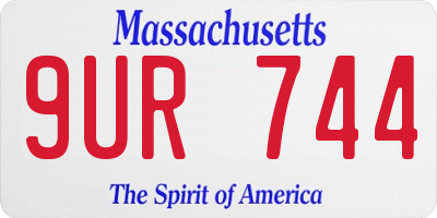 MA license plate 9UR744