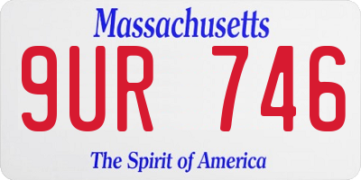 MA license plate 9UR746