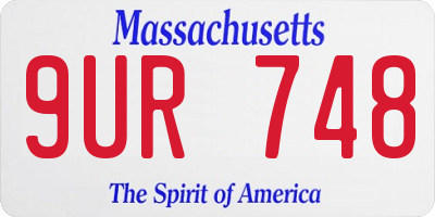 MA license plate 9UR748