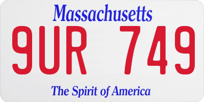 MA license plate 9UR749