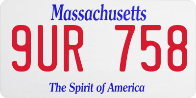 MA license plate 9UR758