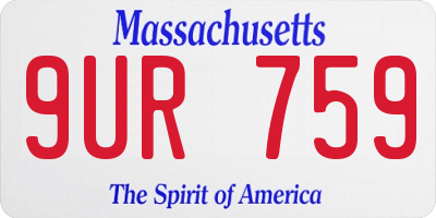 MA license plate 9UR759