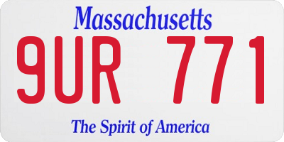 MA license plate 9UR771