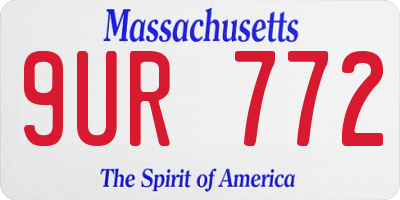 MA license plate 9UR772