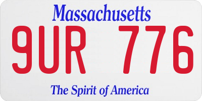 MA license plate 9UR776