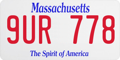 MA license plate 9UR778