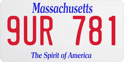 MA license plate 9UR781