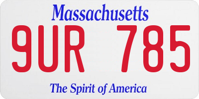 MA license plate 9UR785