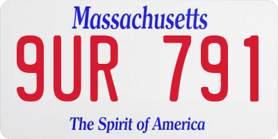 MA license plate 9UR791